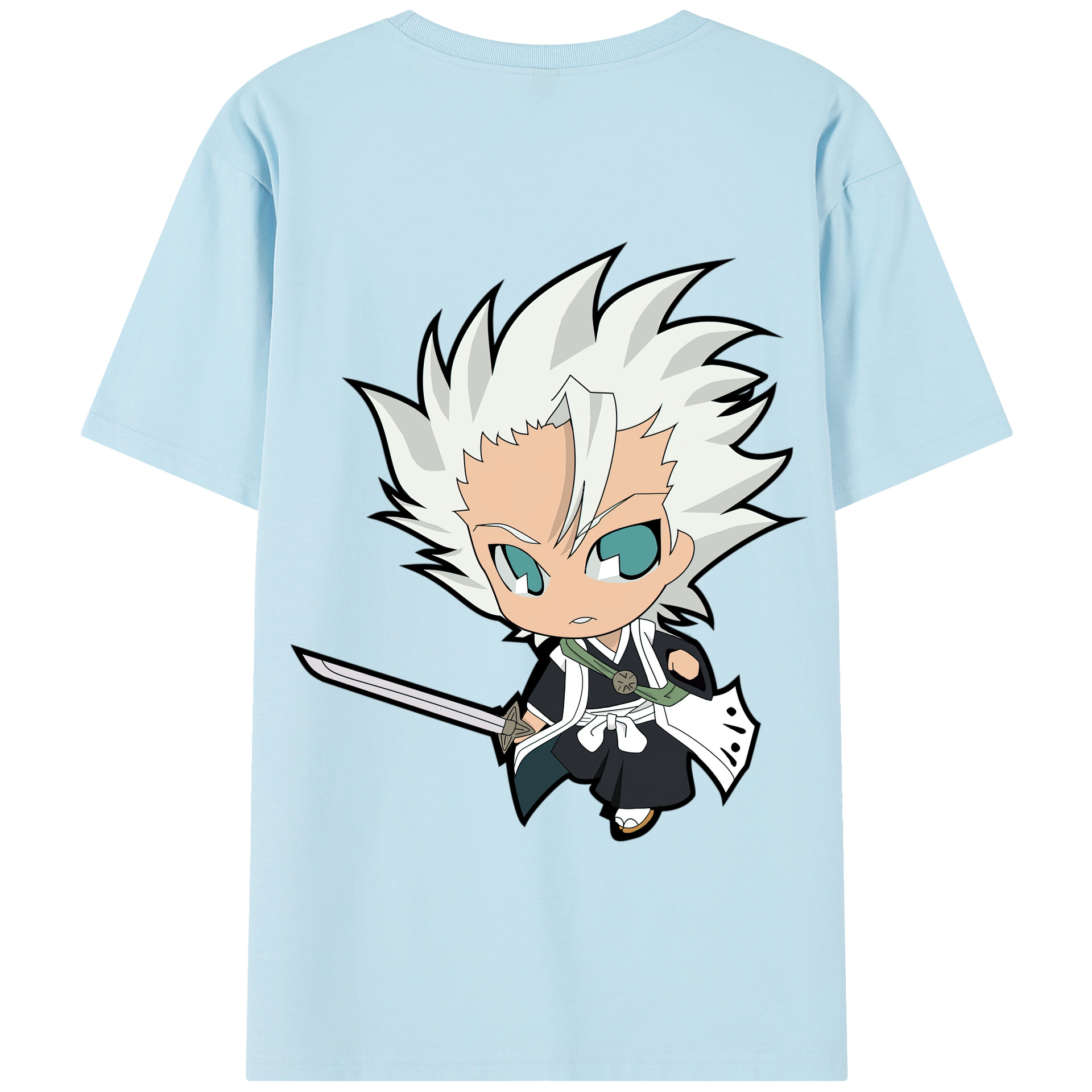 （画像用） ブリーチ 日番谷冬獅郎（ひつがや とうしろう） BLEACH Hitsugaya Toushirou 綿100％半袖Tシャツ（背面プリント）